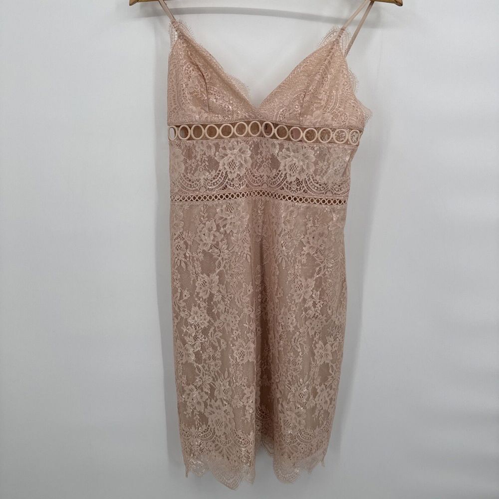 Victoria's Secret Womens Slip Dress Pink Lace‎ Lingerie Mini Dress Size M NWT